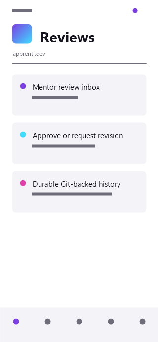 apprenti.dev — Mentor reviews